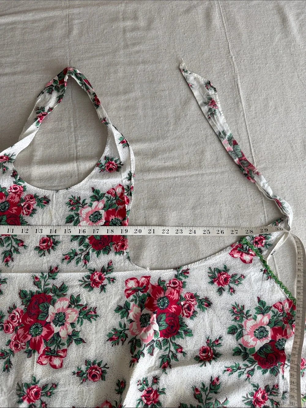 Vintage Homemade Floral Halter Style Apron